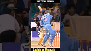 Sachin unbelievable six to mcgrath sachintendulkar sachinbatting sachinvideo cricketshorts [upl. by Vivi]