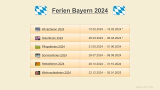 Ferien Bayern 2024 [upl. by Sherrill]