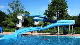 blaue Riesenrutsche  offene FreibadRutsche  Freibad Brühl [upl. by Aliza]