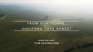 Travelling from Gunthorpe to a Shelford Tops Sunset in Winter by Drone  Cinematic 4k UHD [upl. by Kantos435]