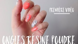 Ongles résine poudre  marbre et diamant [upl. by Genna406]