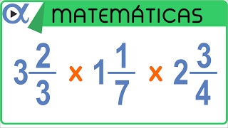 ✖️ MULTIPLICACIÓN de 3 FRACCIONES MIXTAS 👉 con Diferente Denominador [upl. by Yttam]