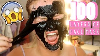 100 LAYERS OF FACE MASK [upl. by Eicnarf]