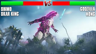 Godzilla amp Kong Vs Shimo amp Skar King Final Battle Scene 4K with Health Bar [upl. by Sugar792]