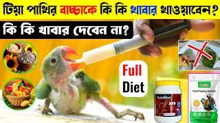 টিয়া পাখির বাচ্চাকে কি কি খেতে দেবেন ✅🥣  পাখির বাচ্চাকে কি কি খাবার দেবেন না❌  Full Diet 🍛🦜🦜🥣🦜 [upl. by Artenal450]