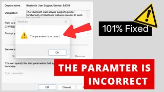 The Parameter is Incorrect in windows 1110  How to Fix Parameter Incorrect Bluetooth ✅ [upl. by Attenwahs91]