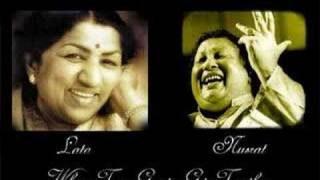 Two greats come together Lata and Nusrat [upl. by Notaes]