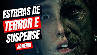 LANÇAMENTOS DE JANEIRO  Filmes de TERROR e SUSPENSE  2024 [upl. by Hnao]