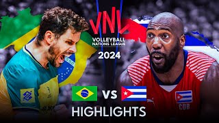 🇨🇺 CUBA vs BRAZIL 🇧🇷  Highlights  Mens VNL 2024 [upl. by Southard]