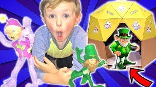 Easter Elf on the Shelf amp Magic Leprechaun Elf in Real Life Dome Box Fort  DavidsTV [upl. by Verneuil]