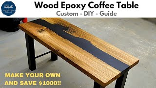 Wood Epoxy Coffee Table  Bench  DIY [upl. by Alurd]