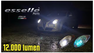 TUTORIAL installazione anabbaglianti led 12000 lumen su alfa romeo mito by esselle parts [upl. by Aika]