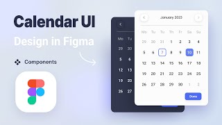 Functional Calendar Date picker UI Design in Figma  Interactive Components [upl. by Ecnaralc]