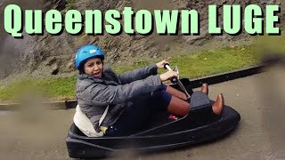 Queenstown Luge Ride in Rain New zealand Activities amp Things to do [upl. by Nilson]