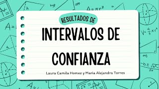 INTERVALOS DE CONFIANZA IPC COLOMBIA Y REINO UNIDO [upl. by Eledoya]