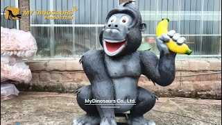 Animatronic Cartoon Gorilla with Banana [upl. by Akinom]