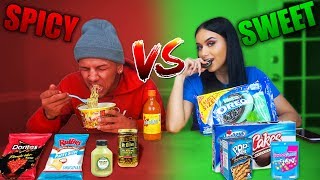 SWEET VS SPICY CHALLENGE 🍭🌶️ [upl. by Boj]