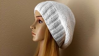 How To Knit A Slouchy Hat Lilus Handmade Corner Video  116 [upl. by Joub]