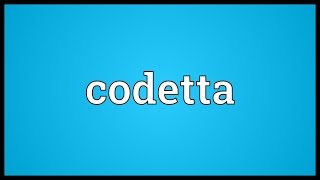 Codetta Meaning [upl. by Atirma35]