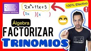 ✅​Factorizar TRINOMIO ax2bxc 𝘼𝙥𝙧𝙚𝙣𝙙𝙚 𝙘𝙤𝙣 𝙡𝙖 𝙢𝙚𝙟𝙤𝙧 𝙚𝙭𝙥𝙡𝙞𝙘𝙖𝙘𝙞ó𝙣 😎​🫵​💯​  ÁlgebraFactorización [upl. by Jann]