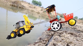 JCB 5CX And Tata Dumper Accident Pulling Out HMT Tractor  Cartoon Jcb Tractor  Tata Tipper  CSToy [upl. by Nafri]