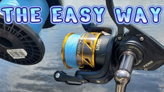 Spooling Braid Easy Way to Spool a Spinning Reel braid fishingline [upl. by Roots630]