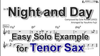 Night and Day Cole Porter  Easy Solo Example for Tenor Sax [upl. by Ursola]