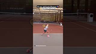 15yearold Ksenia Efremova hitting with Paula Badosa at the Mouratoglou Tennis Academy tennis [upl. by Tallou285]