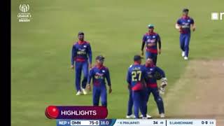 Oman VS Nepal Cricket Match highlights  Cricket match in Oman muscat [upl. by Adnawyt]