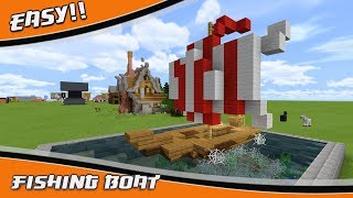 Easy Fishing Boat Tutorial How to Build a Medieval Fishing Boat in Minecraft 120 [upl. by Aihsotan]