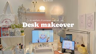 2024 Aesthetic desk makeover 💌  pinterest inspired deskmakeover [upl. by Ykcor667]