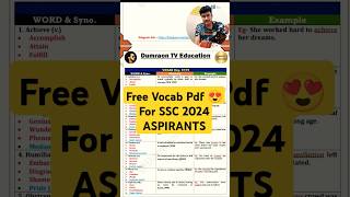 Most Important Vocabs Free Pdf For MTS 2024 Aspirants🔥 ये ज़रूर पढ़कर जाना। mts sscmts mts2024 ssc [upl. by Crean901]