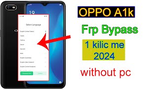 2024 Oppo A1K FRP Bypass EASIEST Method to Unlock Google Account [upl. by Nani]