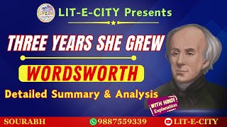 Three Years She Grew in Sun and Shower by William Wordsworth A detailed Analysis In Hindi also [upl. by Helga450]