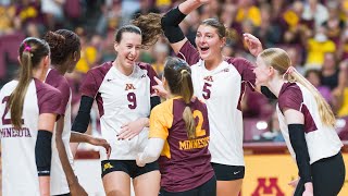 Cinematic Gopher Volleyball Sweeps Auburn in Diet Coke Classic [upl. by Eerolam956]