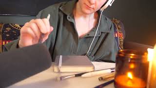 Brushing Writing And Candle ASMR [upl. by Marolda]