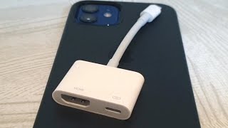 How to Setup the Apple Lightning Digital AV Adapter iPhone HDMI Adapter [upl. by Anirdnajela]