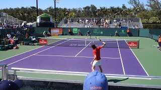 Tsitsipas v Medvedev Court Level View 60FPS HD Miami Open 2018 R1 [upl. by Aizitel]