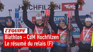 Biathlon 2022  Sensationnelle Julia Simon mène la France à la victoire du relais [upl. by Amilas]