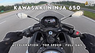 Kawasaki Ninja 650  Acceleration  Top speed  Full gas  ride [upl. by Oniluap]