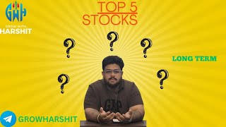 TOP 5 STOCKS FOR LONG TERM  2024  GROWW APP  STOCK MARKET growwapp stockmarket stocks [upl. by Clea237]