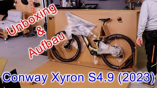 Conway xyron S49 eBike Unboxing und Aufbau 2023 [upl. by Eelyab]