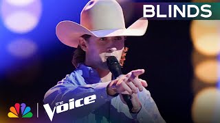 Cowboy Rowdy Shea Shows Guts with quotYou Shouldnt Kiss Me Like Thisquot  The Voice Blind Auditions [upl. by Bohaty]