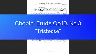 Chopin Etude Op10 No3 quotTristessequot arranged for 4 Violins [upl. by Yenrab]