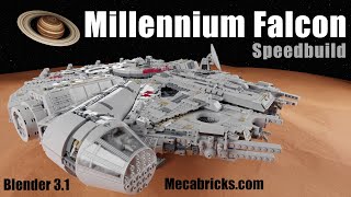 LEGO 75192 Millennium Falcon Speedbuild  75192 LEGO Star Wars Rendered  Blender Geometry Nodes 31 [upl. by Eecram]