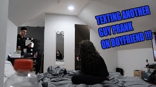 TEXTING ANOTHER GUY PRANK ON BOYFRIEND  HE GETS FURIOUS [upl. by Esertak745]