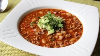 Italian Sausage Chili  Spicy Sausage amp White Bean Chili Recipe [upl. by Iluj]