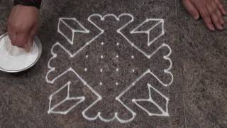 Simple and Easy Rangoli Design Simple Dot Rangoli for Beginners with 8 dots [upl. by Berny232]