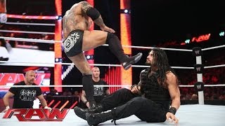 Roman Reigns vs Batista Raw May 12 2014 [upl. by Ardnasela]