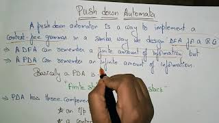 pushdown automata PDA in TOC  Introduction  Part12 Lec78 Bhanu Priya [upl. by Nwad]